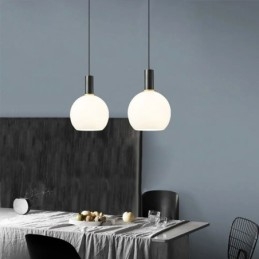 Lampada a sospensione in vetro e ottone, moderna, attacco E26/E27, cavo 160 cm