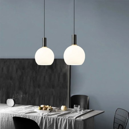 Lampada a sospensione in vetro e ottone, moderna, attacco E26/E27, cavo 160 cm