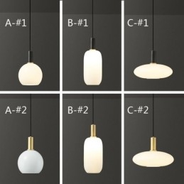 Lampada a sospensione in vetro e ottone, moderna, attacco E26/E27, cavo 160 cm