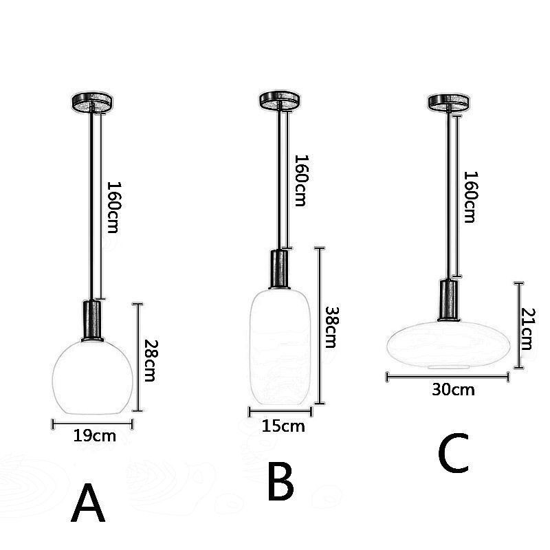Lampada a sospensione in vetro e ottone, moderna, attacco E26/E27, cavo 160 cm