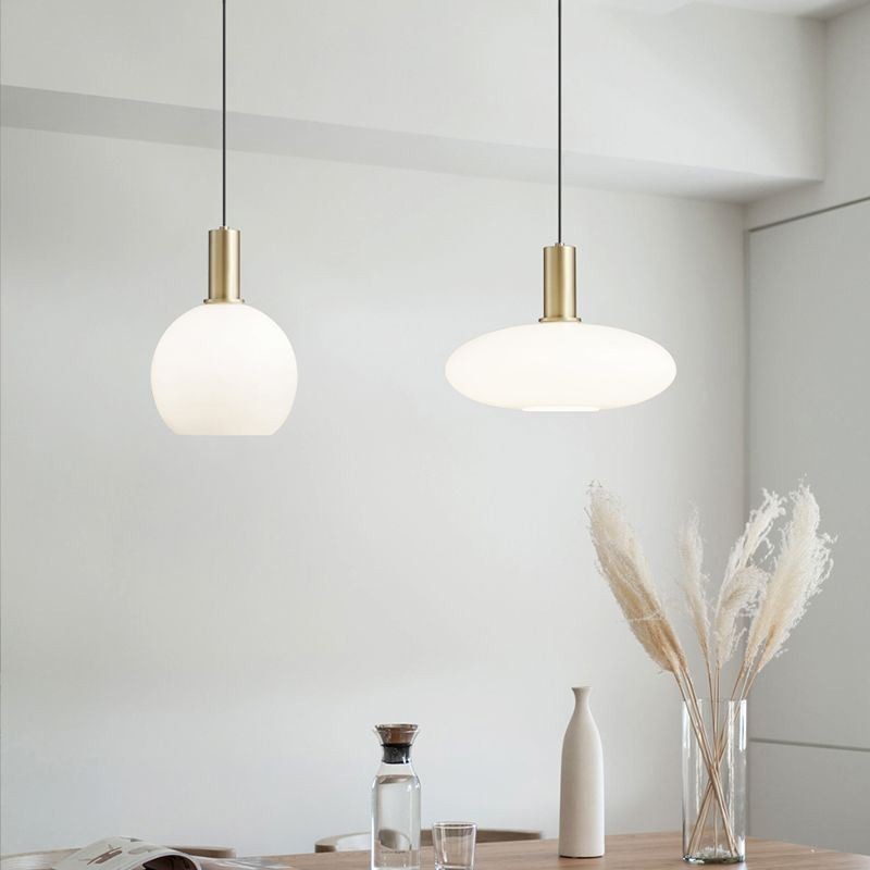 Lampada a sospensione in vetro e ottone, moderna, attacco E26/E27, cavo 160 cm