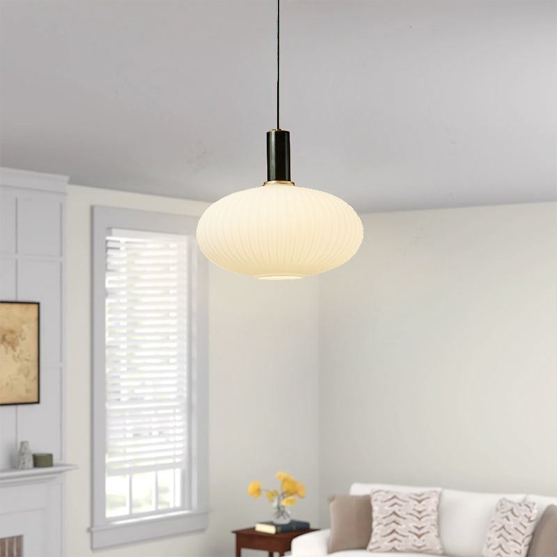 Lampada a sospensione moderna semplice in vetro e ottone E26/E27