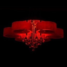 Plafoniera a filo moderna in cristallo, argento, 85 cm