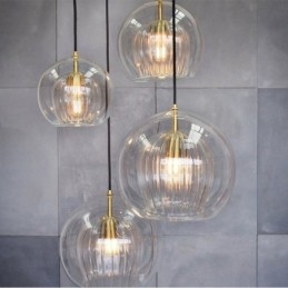 Lampada a sospensione moderna in vetro con paralume singolo