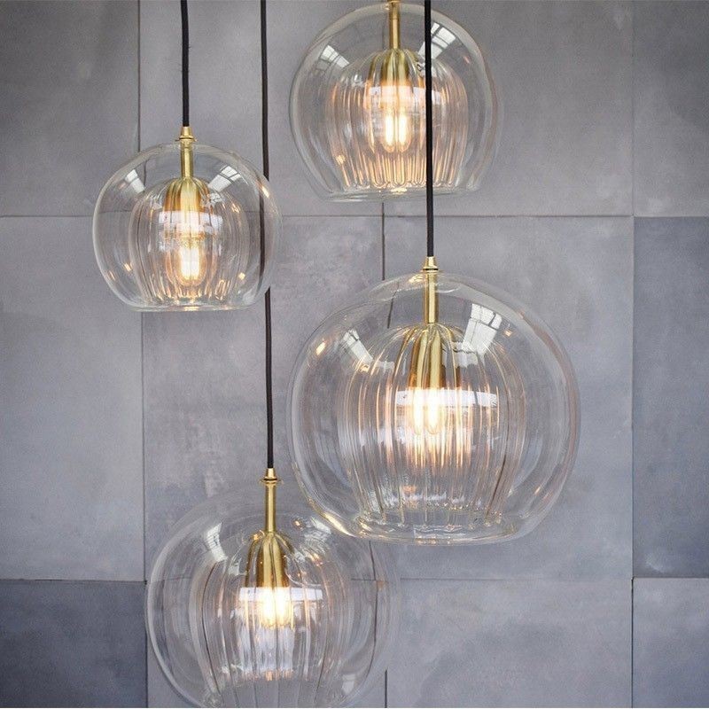 Lampada a sospensione moderna in vetro con paralume singolo