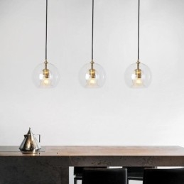 Lampada a sospensione moderna in vetro con paralume singolo