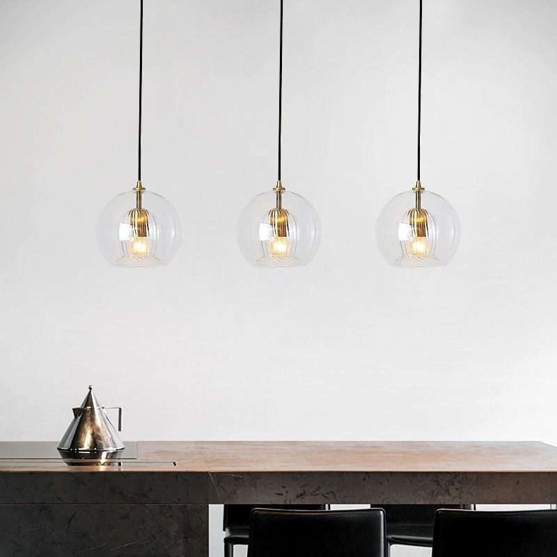 Lampada a sospensione moderna in vetro con paralume singolo