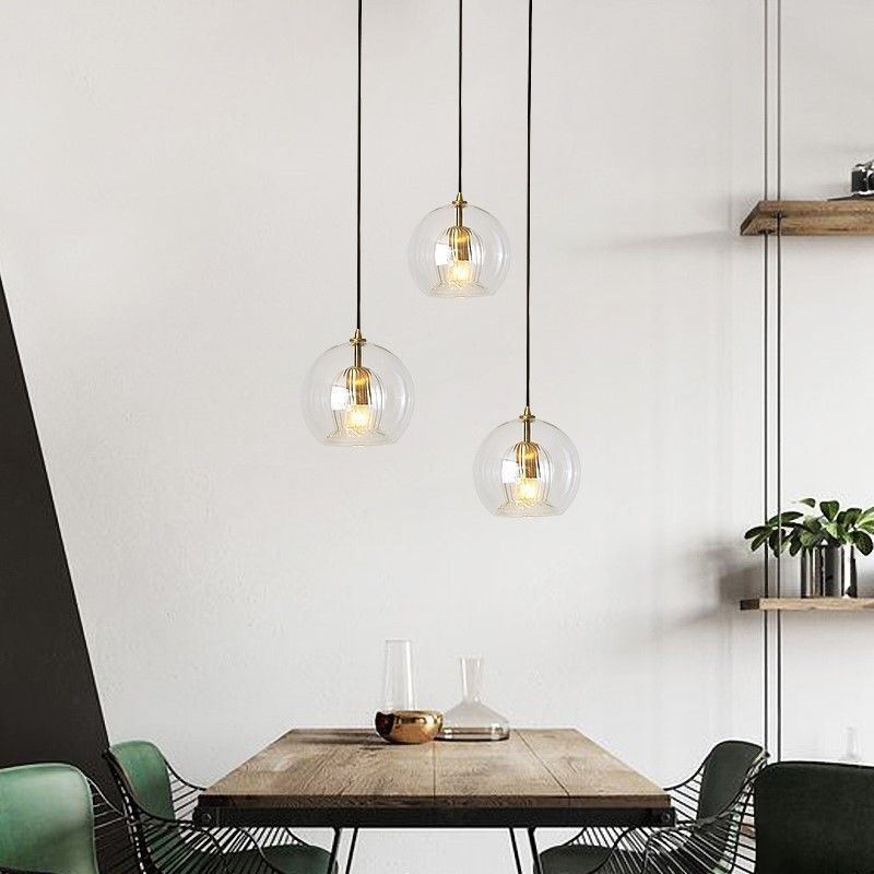 Lampada a sospensione moderna in vetro con paralume singolo