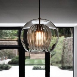 Lampada a sospensione moderna in vetro con paralume singolo