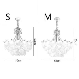 Lampada a sospensione in vetro a conchiglia stile europeo, 6/9 luci, E12/E14, 50x50 cm / 60x52 cm