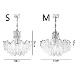 Lampada a sospensione in vetro a forma di foglia, 6/9 luci, E12/E14, 50x50 cm o 60x52 cm