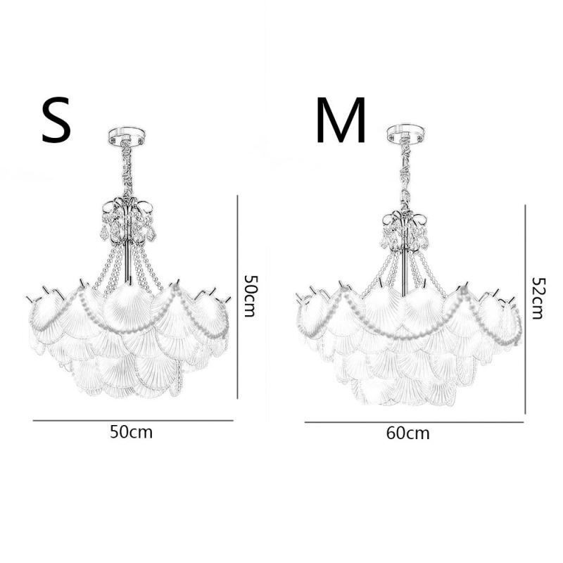 Lampada a sospensione in vetro a forma di conchiglia, stile europeo, 6/9 luci, E12/E14