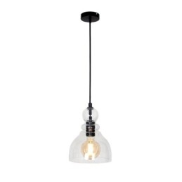 Lampada a sospensione in ferro e vetro 17x23 cm E26/E27