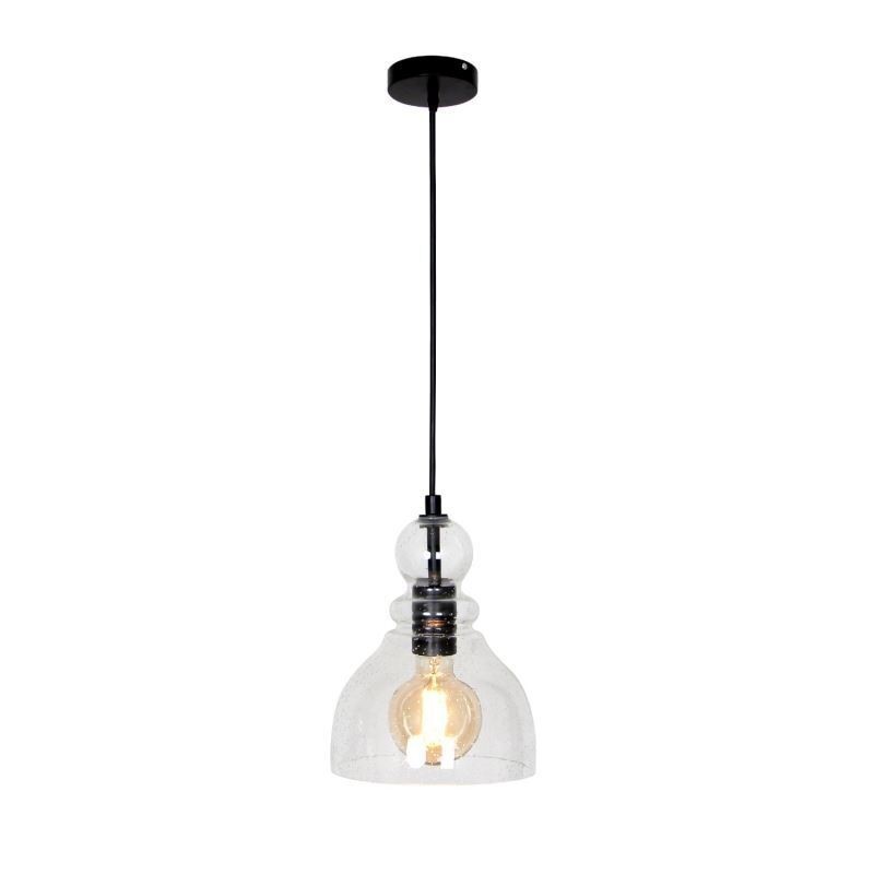 Lampada a sospensione in ferro e vetro 17x23 cm E26/E27