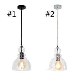 Lampada a sospensione in ferro e vetro 17x23 cm E26/E27