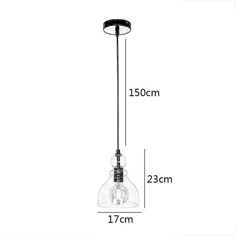 Lampada a sospensione in ferro e vetro 17x23 cm E26/E27