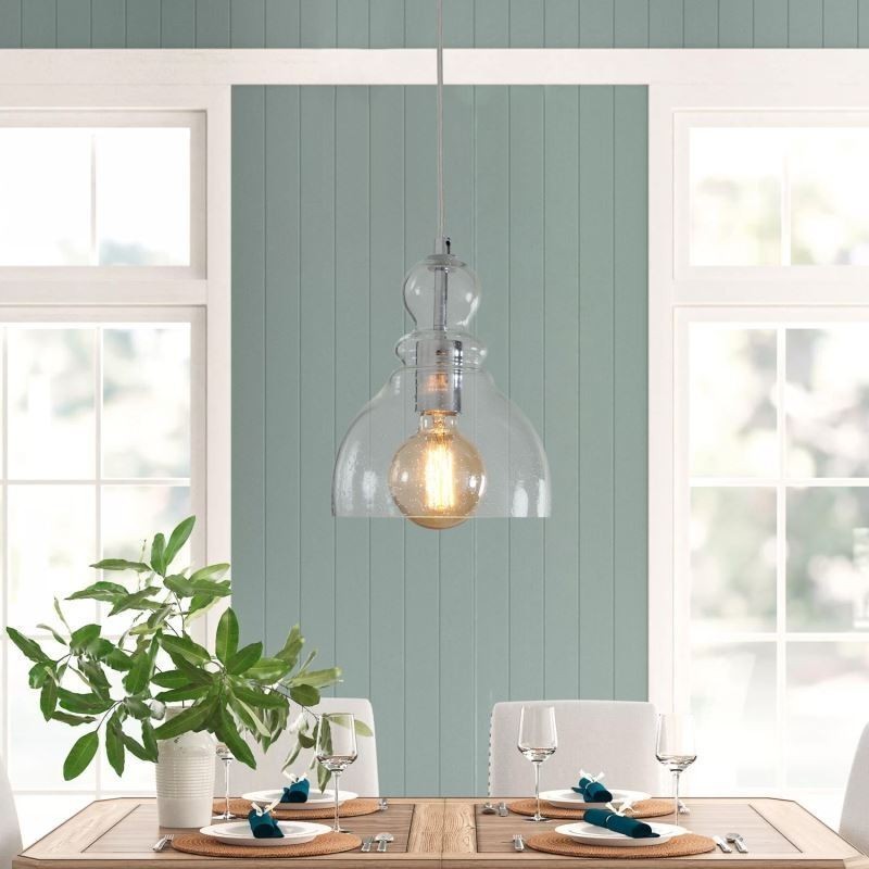 Lampada a sospensione in ferro e vetro 17x23 cm E26/E27