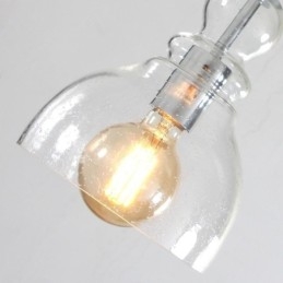 Lampada a sospensione in ferro e vetro 17x23 cm E26/E27