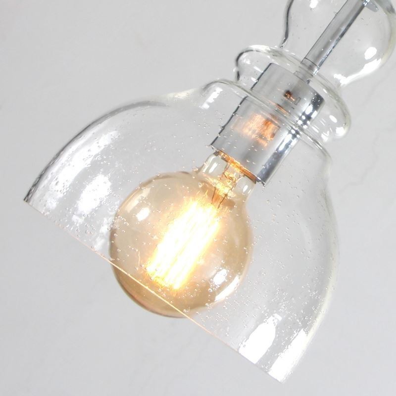 Lampada a sospensione in ferro e vetro 17x23 cm E26/E27