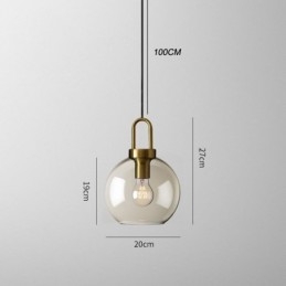 Lampada a sospensione a 3 luci in vetro, isola