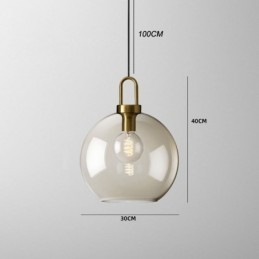 Lampada a sospensione a 3 luci in vetro, isola