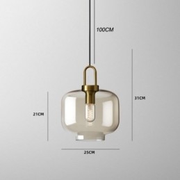 Lampada a sospensione a 3 luci in vetro, isola