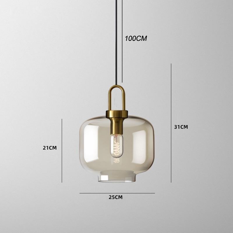 Lampada a sospensione a 3 luci in vetro, isola