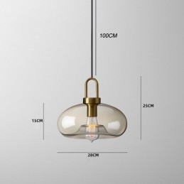Lampada a sospensione a 3 luci in vetro, isola