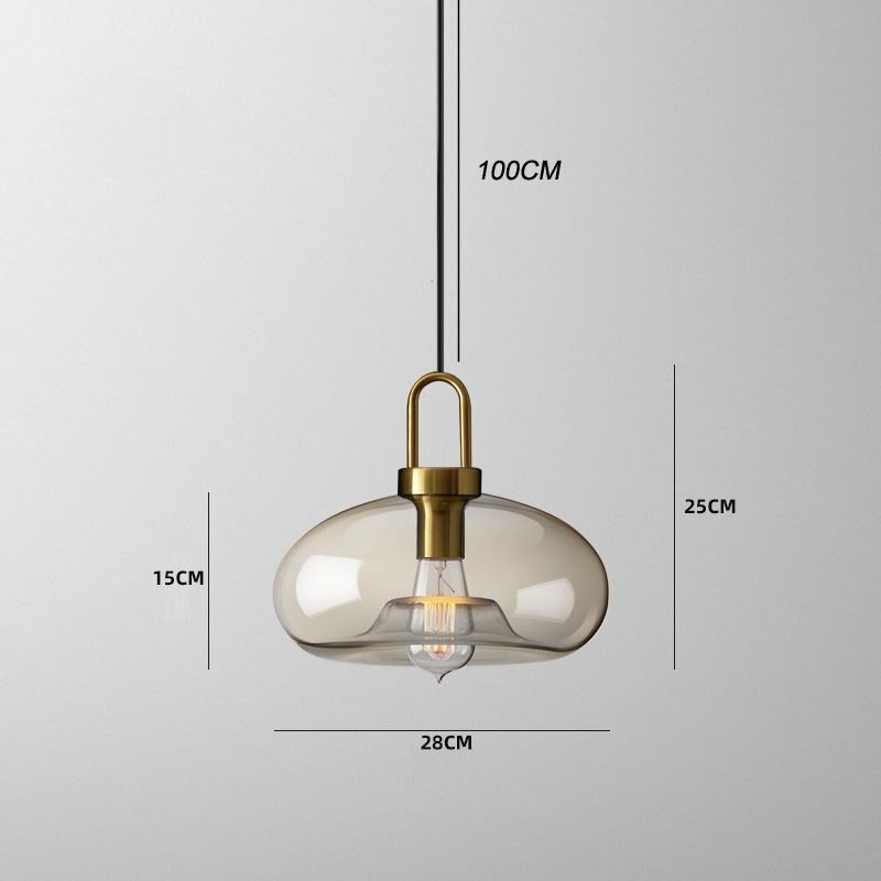 Lampada a sospensione a 3 luci in vetro, isola