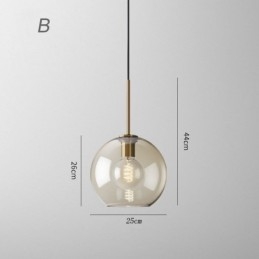 Lampada a sospensione a 3 luci in vetro classica a grappolo, caffè
