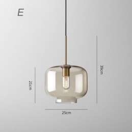 Lampada a sospensione a 3 luci in vetro classica a grappolo, caffè