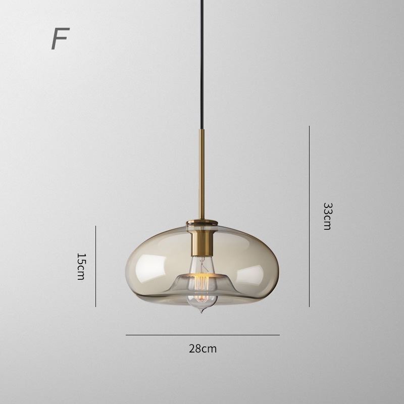 Lampada a sospensione a 3 luci in vetro classica a grappolo, caffè