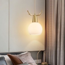 Lampada a sospensione moderna semplice in rame Antler
