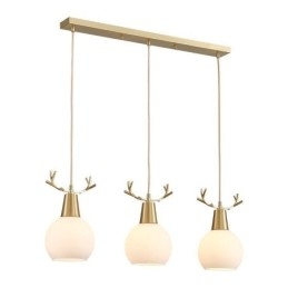Lampada a sospensione moderna semplice in rame Antler