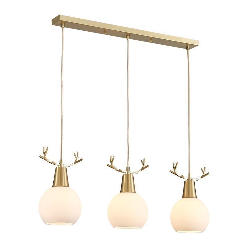 Lampada a sospensione moderna semplice in rame Antler