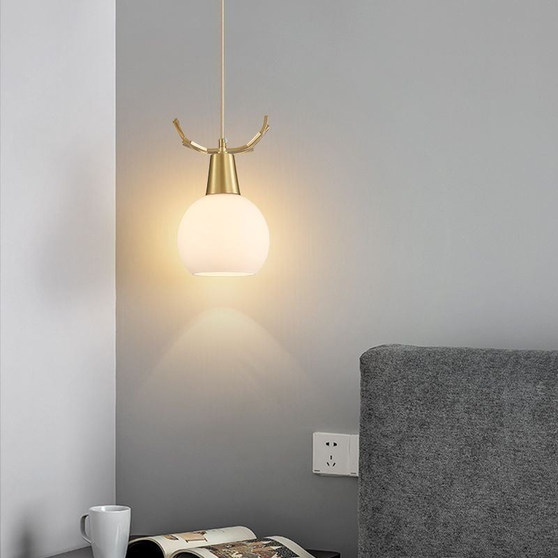 Lampada a sospensione moderna semplice in rame Antler