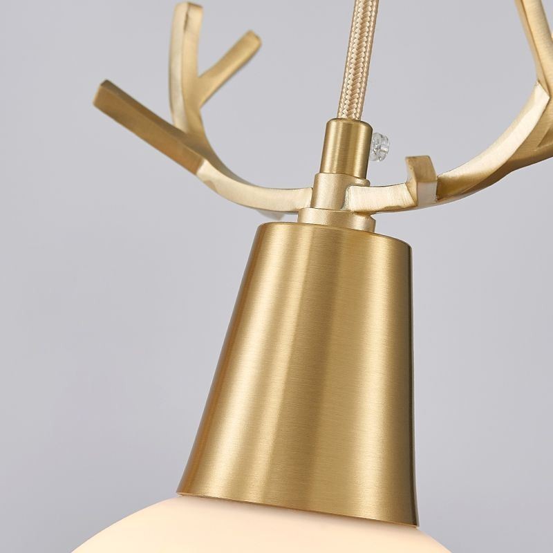 Lampada a sospensione moderna semplice in rame Antler