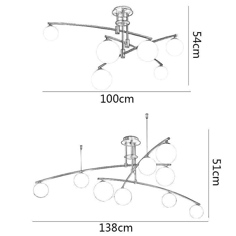 Lampadario a sospensione in vetro Magic Bean