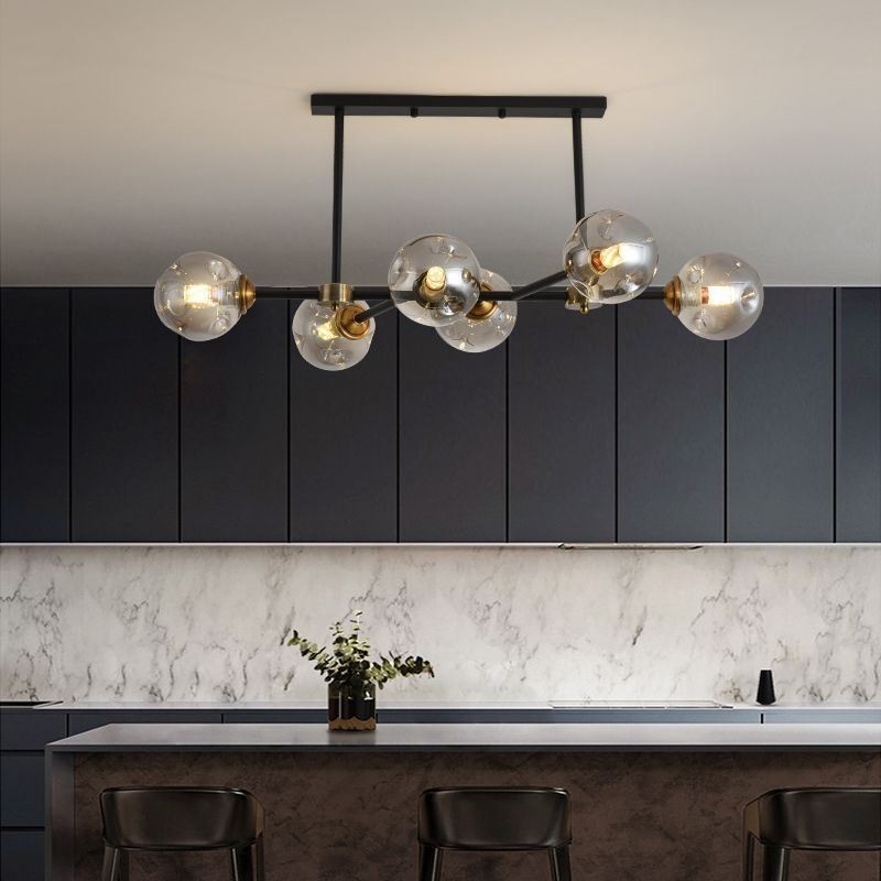 Lampada da soffitto moderna in vetro a 6 luci Magic Bean