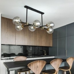 Lampada da soffitto moderna in vetro a 6 luci Magic Bean