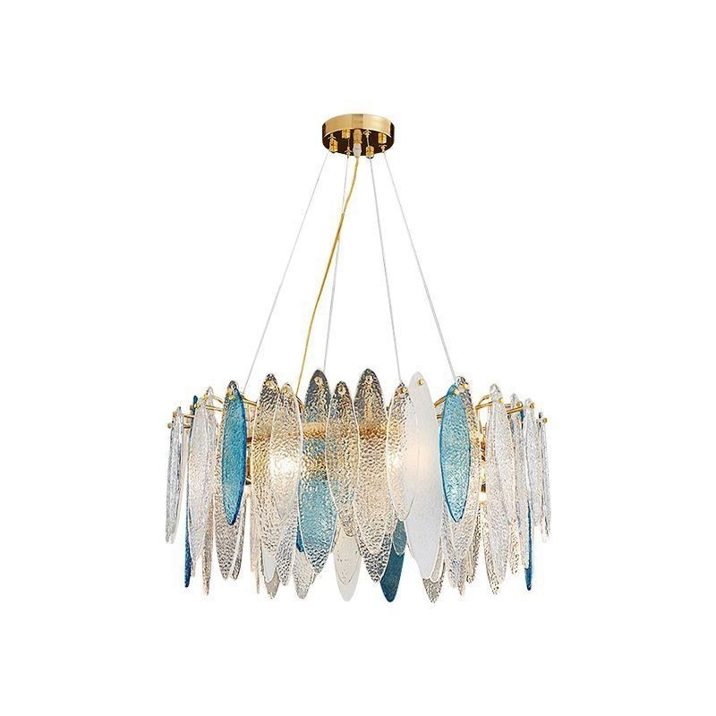 Lampada a sospensione in vetro moderna 4 luci E12/E14 40x30 cm