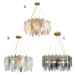 Lampada a sospensione in vetro moderna 4 luci E12/E14 40x30 cm