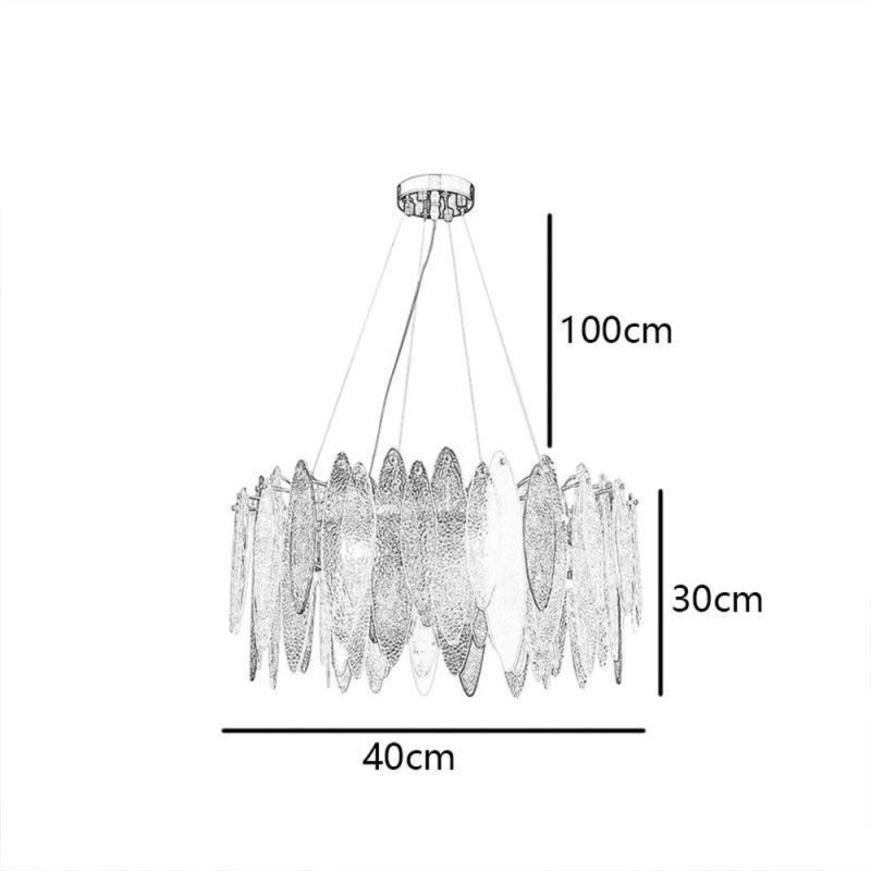 Lampada a sospensione in vetro moderna 4 luci E12/E14 40x30 cm
