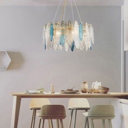 Lampada a sospensione in vetro moderna 4 luci E12/E14 40x30 cm