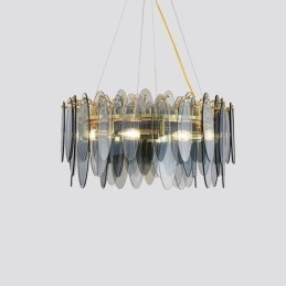 Lampada a sospensione in vetro moderna 4 luci E12/E14 40x30 cm