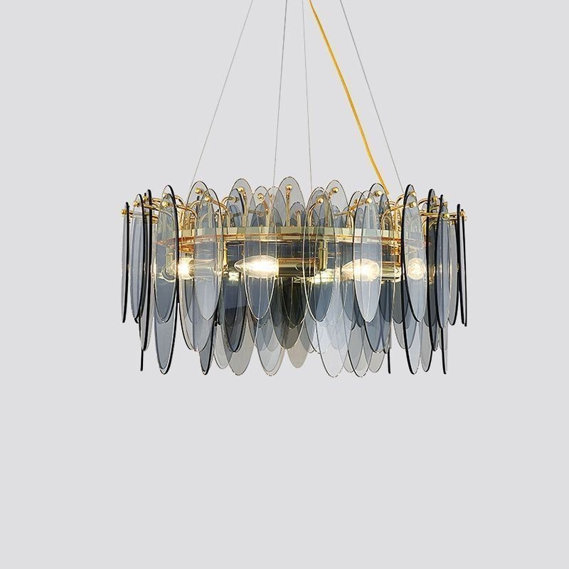 Lampada a sospensione in vetro moderna 4 luci E12/E14 40x30 cm