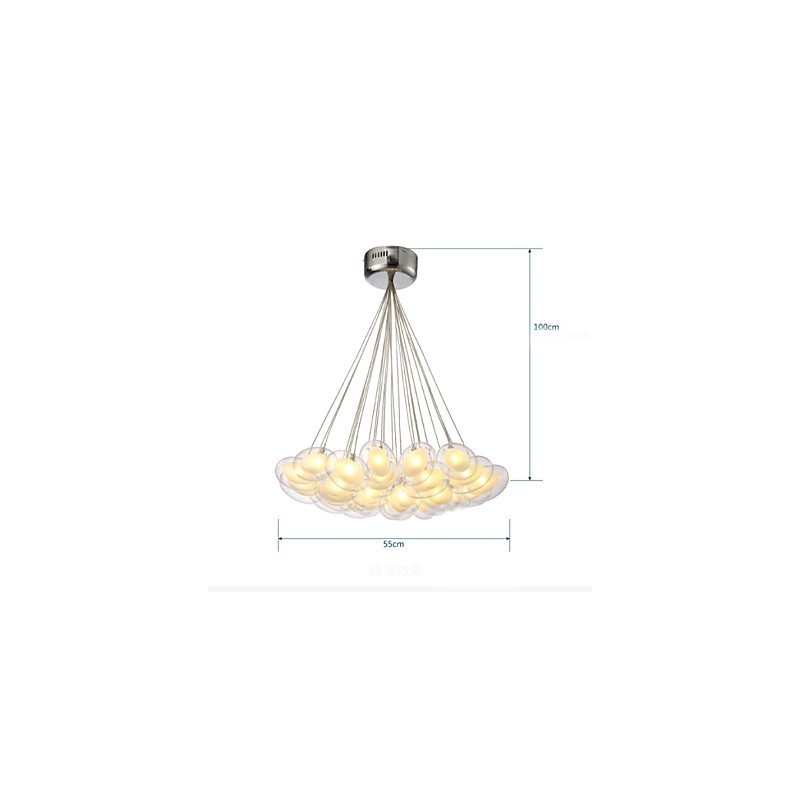 Lampadario moderno contemporaneo 22 luci G4 cromo
