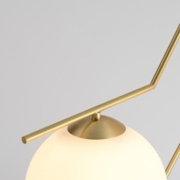Lampada a sospensione a sfera in vetro con finitura in ottone