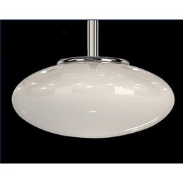 ModernYestaurant Lampada a sospensione circolare in vetro stile europeo, LED integrato, argento, 55 cm