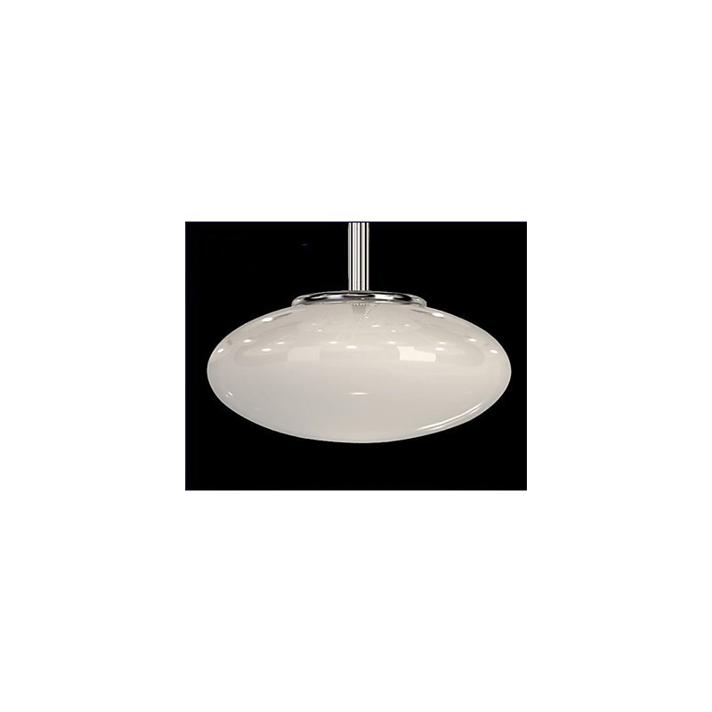 ModernYestaurant Lampada a sospensione circolare in vetro stile europeo, LED integrato, argento, 55 cm
